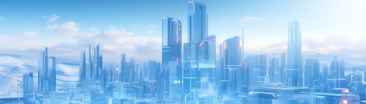 Full screen, overlook, blue gradient frosted glass, frosted glass bulidings, blue city buildings scene, intensive white transparent technology sense, super wide angle, playing light and shadown, isometric, big data, industrial machinery, low detail, 3d, c4d, ue5 --ar 16:9 --style raw --stylize 250 --v 5.2 Job ID: cfe3de9f-7667-4a85-95c4-938da73b829f